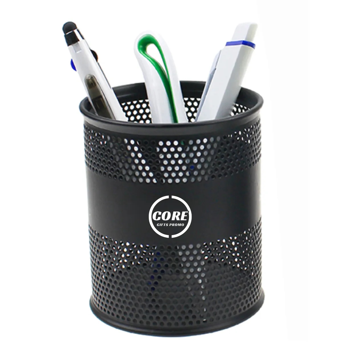 Pen Case Mesh Metal Pencil Brush Pot 2