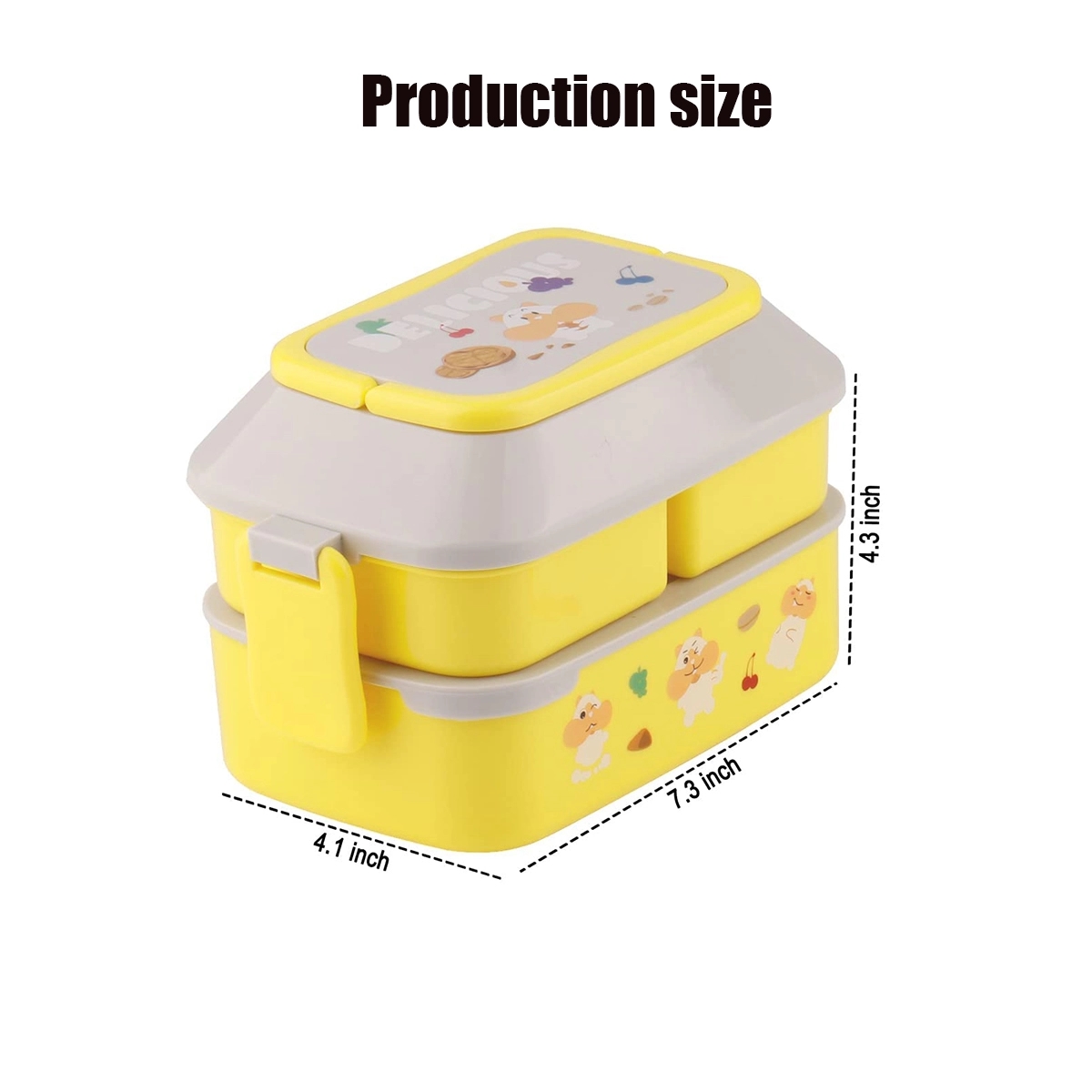 3 Compartment Stackable Bento Box With Handle Leak-Proof 5