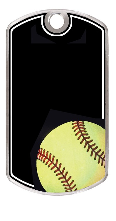 Softball Metal Dog Tag 1