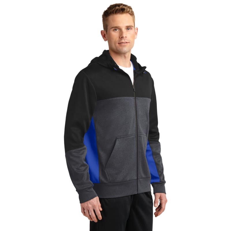 Sport-Tek Tech Fleece Colorblock Full-Zip Hooded Jacket. 24