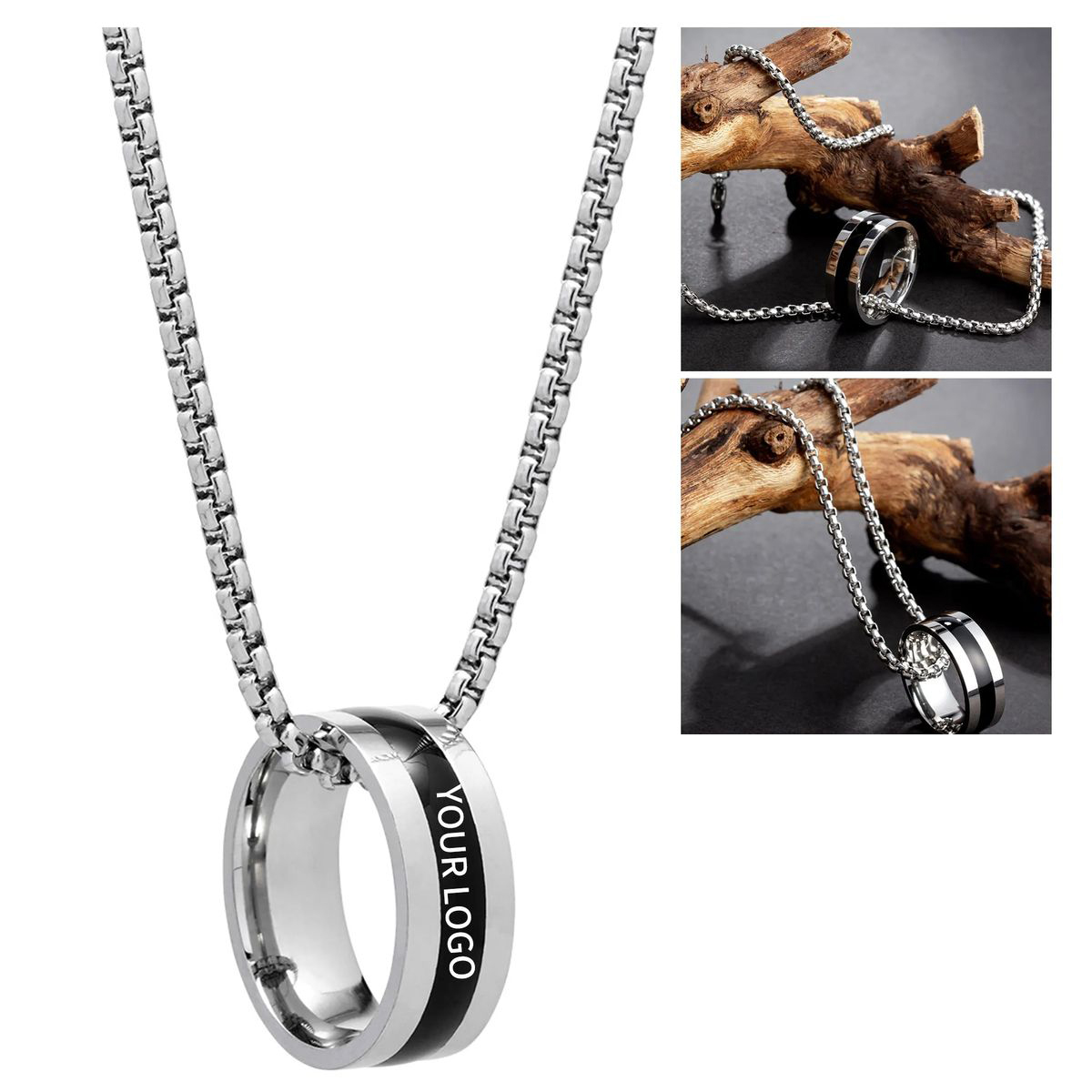 Custom Engraved Ring Pendant on Chain 4