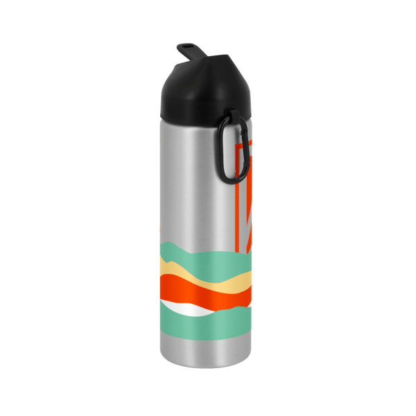 EasyFlow Recycled Aluminum Bottle w Straw Lid, custom water bottle with logo imprint 50