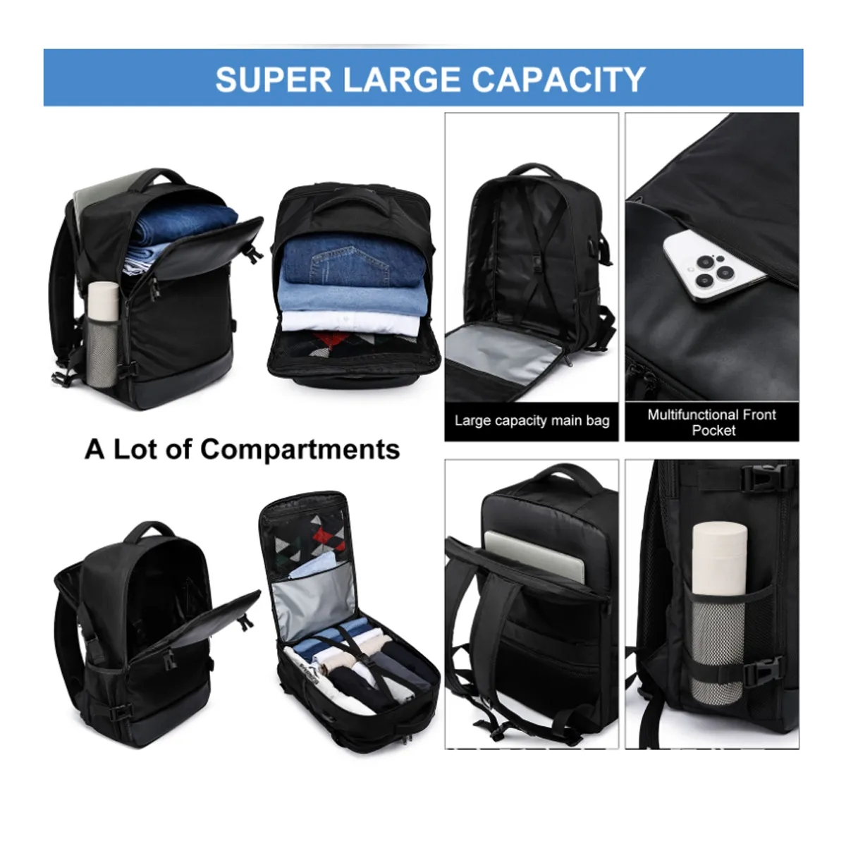 15.6 Inch Laptop Carry on Backpack Travel Cabin Bag 5