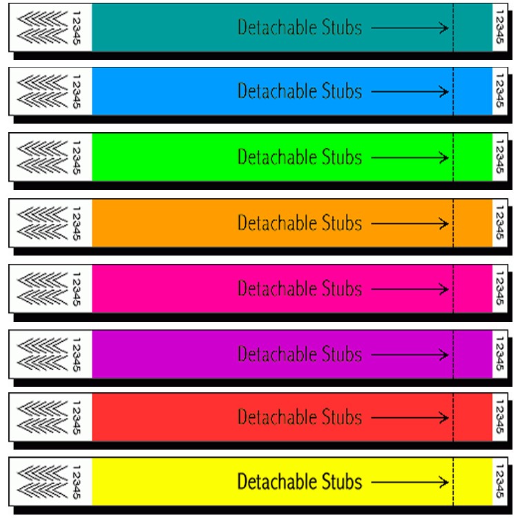 Stub 1" Tyvek Wristband - Neon Colors 7