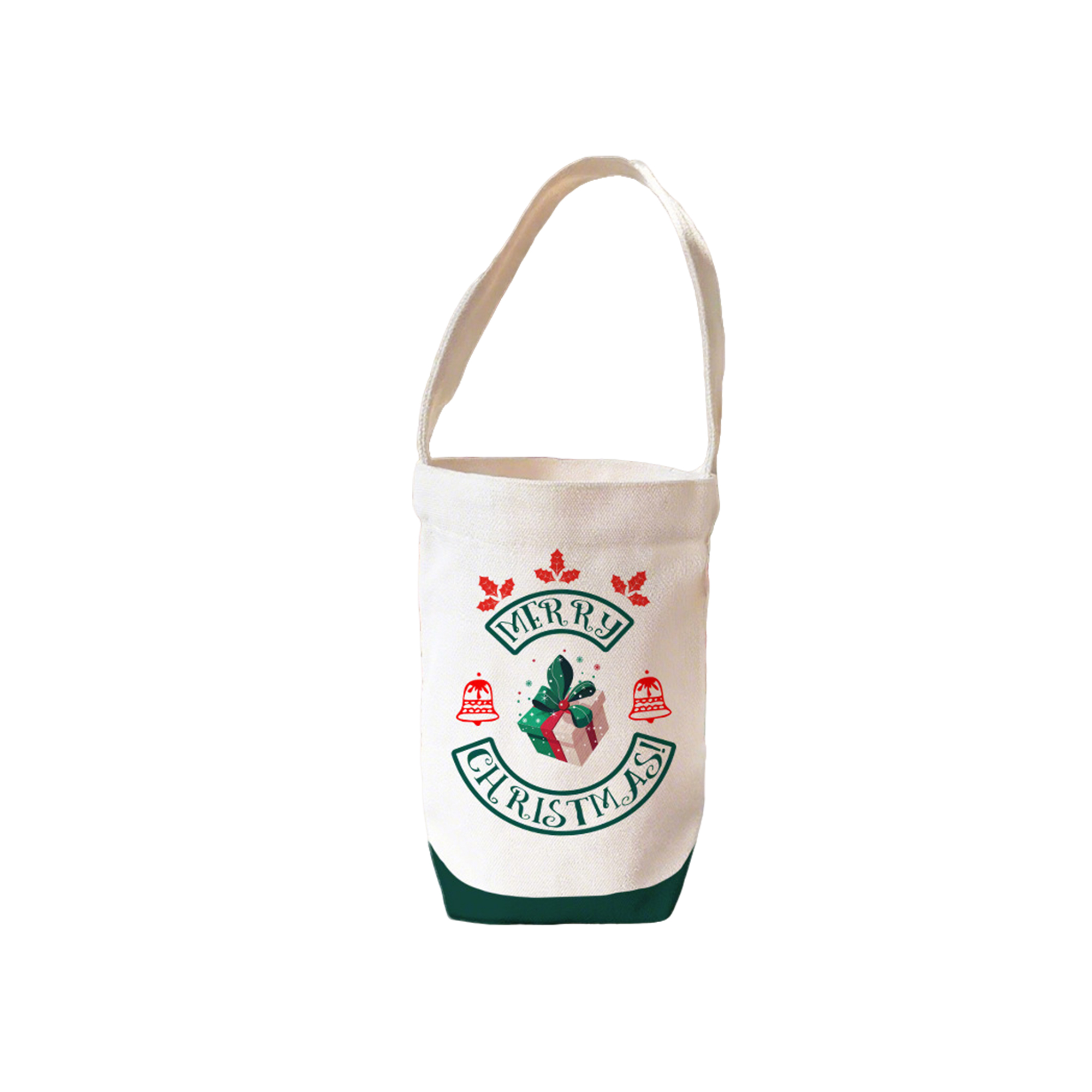 Holiday Hand Carry Canvas Gift Tote 4.8" Length X 7.9" Width X 3.2" Height 1