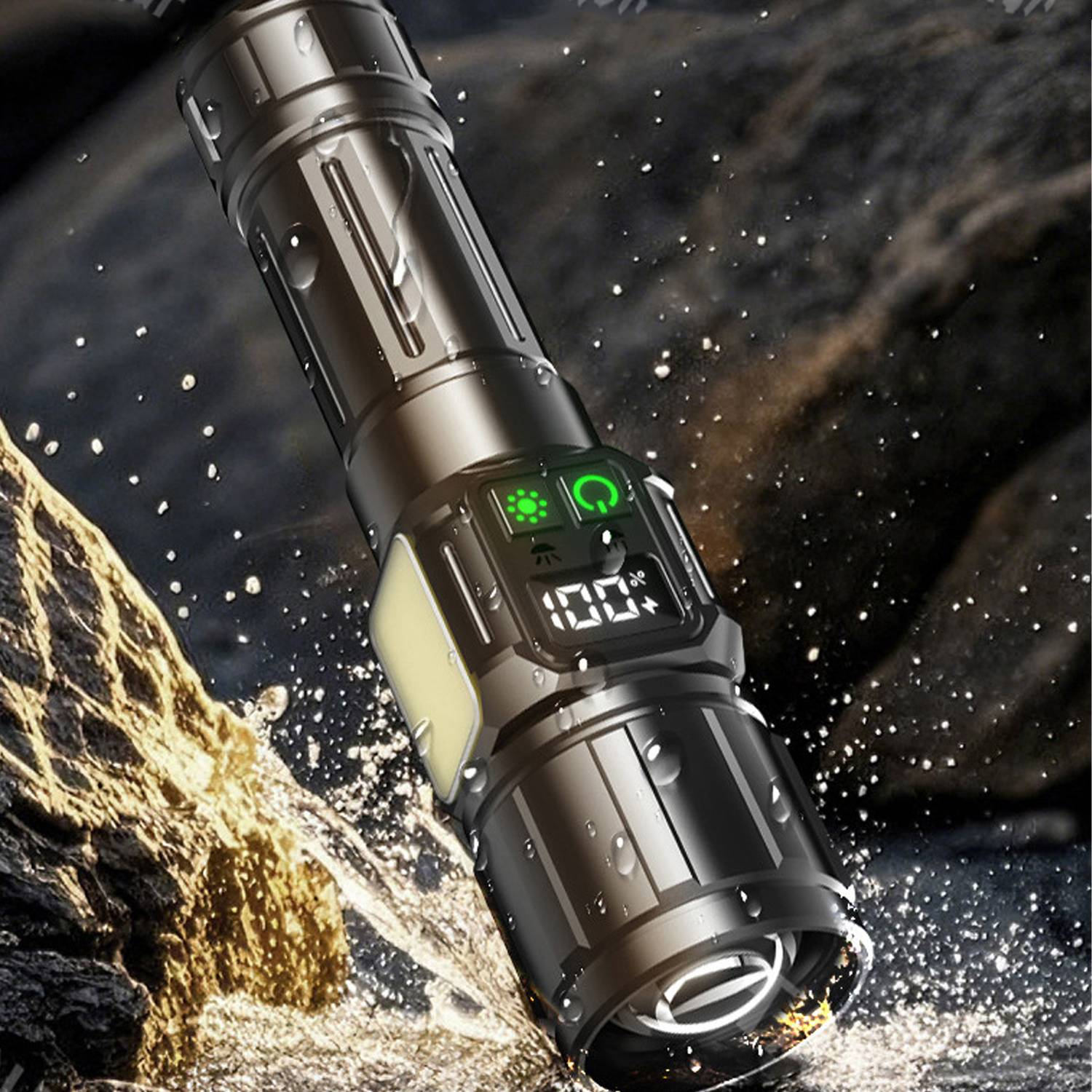 Adjustable Laser Flashlight w/ Digital Display&Magnetic Base 4