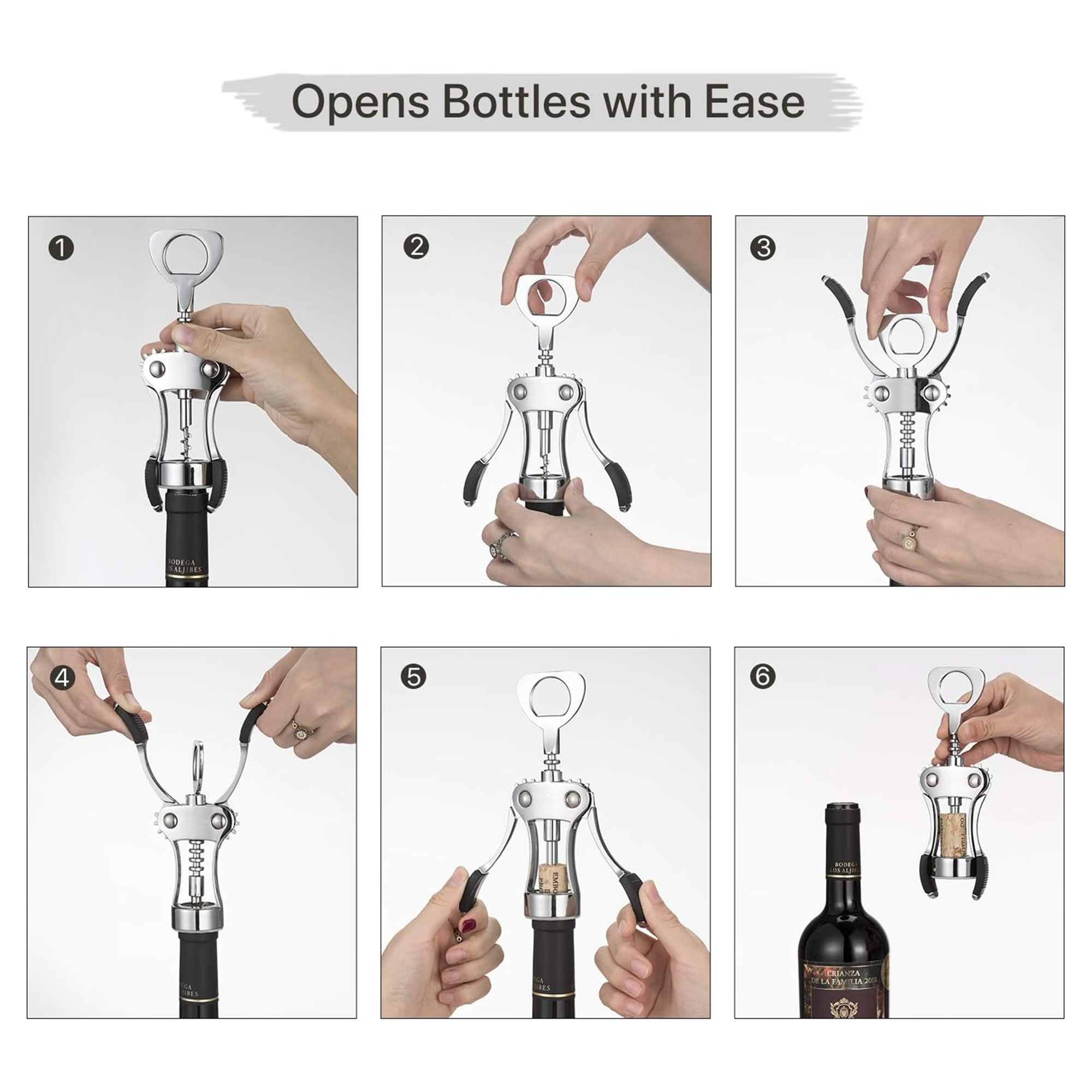 Wing Corkscrew With Multifunctional Bottles Opener 1