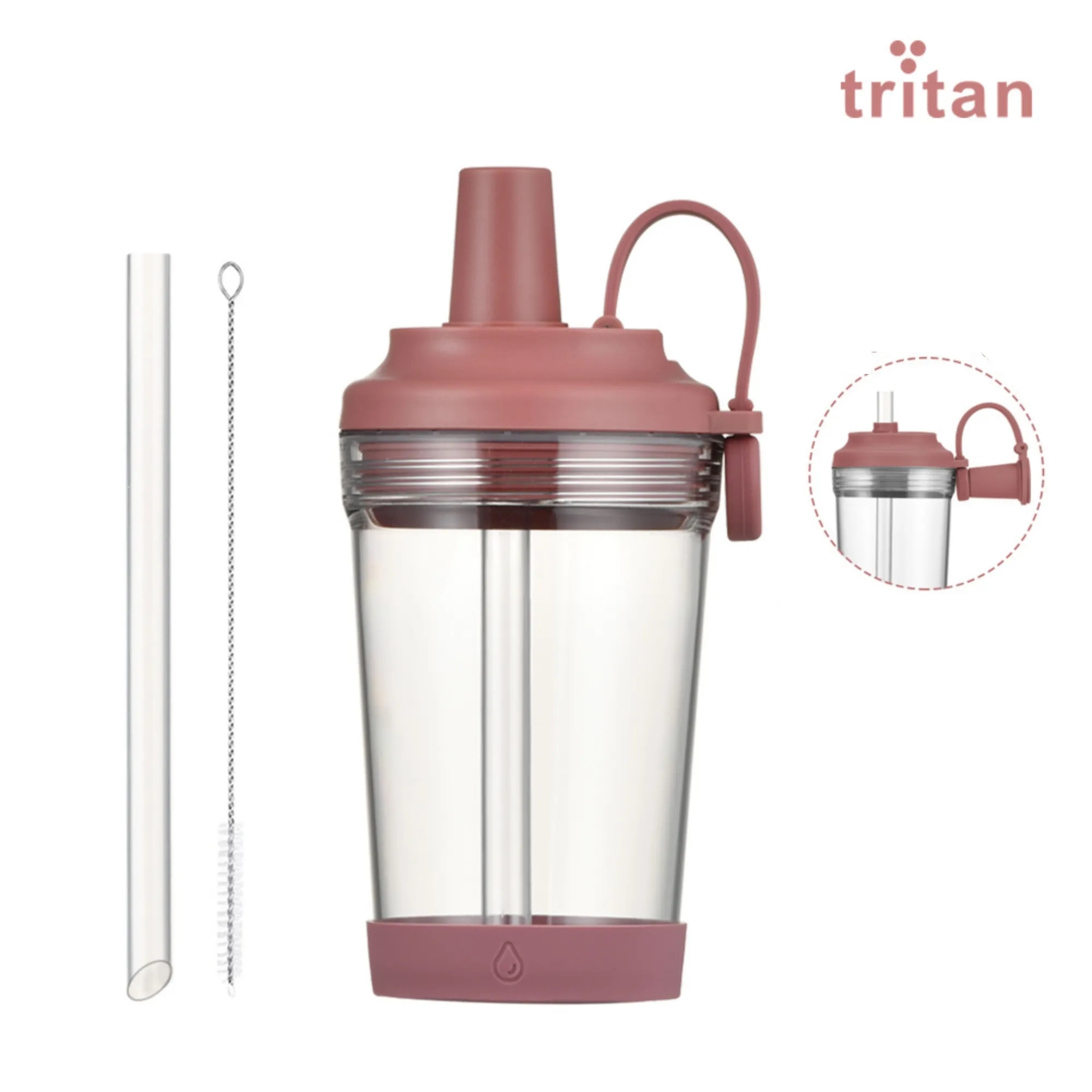 17oz Tritan Magnetic Handle Straw Cup 24