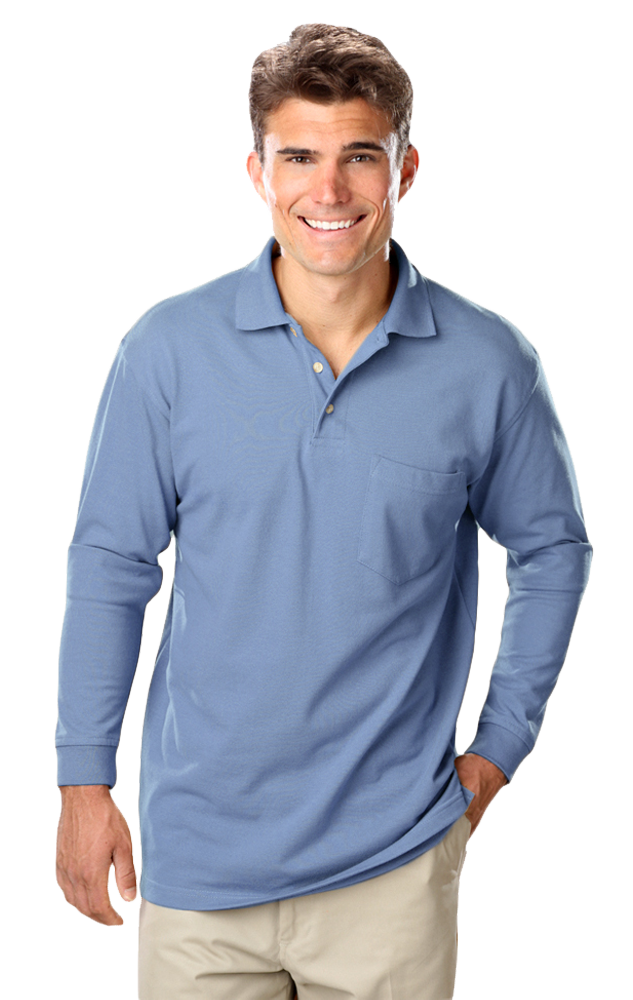 Adult Superblend L/S Pocketed Polo 9