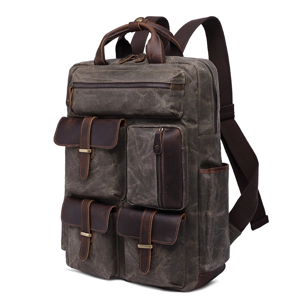 Retro Leather Travel Backpack 4