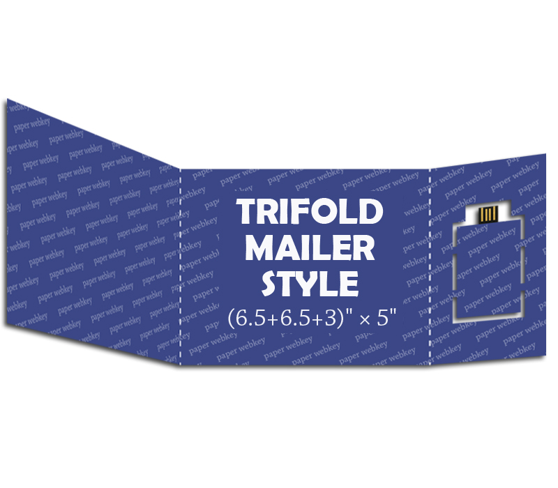 Trifold Mailer (6.5+6.5+3)" x 5" Paper Webkey 1