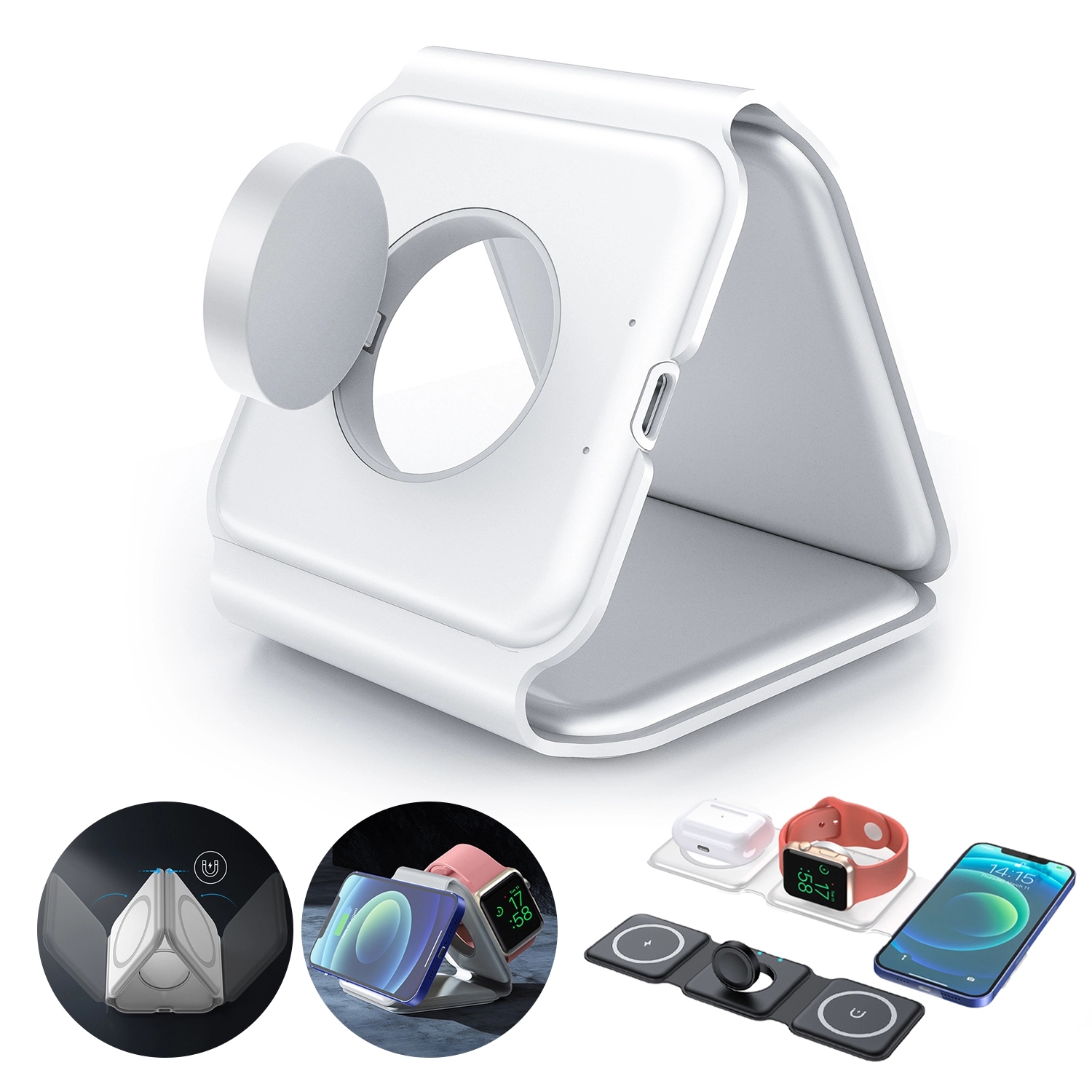 Portable 3 In 1 Magnetic Wireless Charger 3