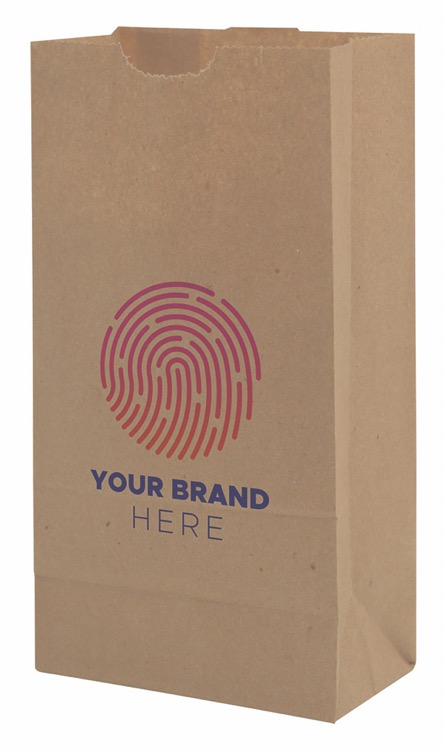 Full Color 1-Sided SOS Kraft Paper Bags (4.25" x 8.1875" x 2.375")
