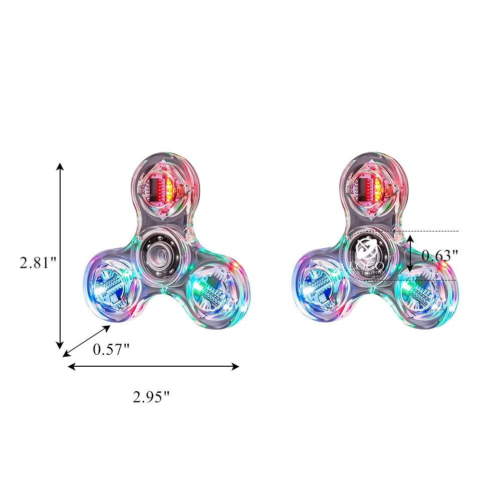 Custom Clear LED Light Fidget Spinner Toys 8