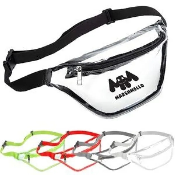 Clear Transparent PVC Fanny Pack Bag W/Zipper Pocket 4