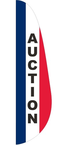 "AUCTION" 3' x 15' Message Feather Flag 1