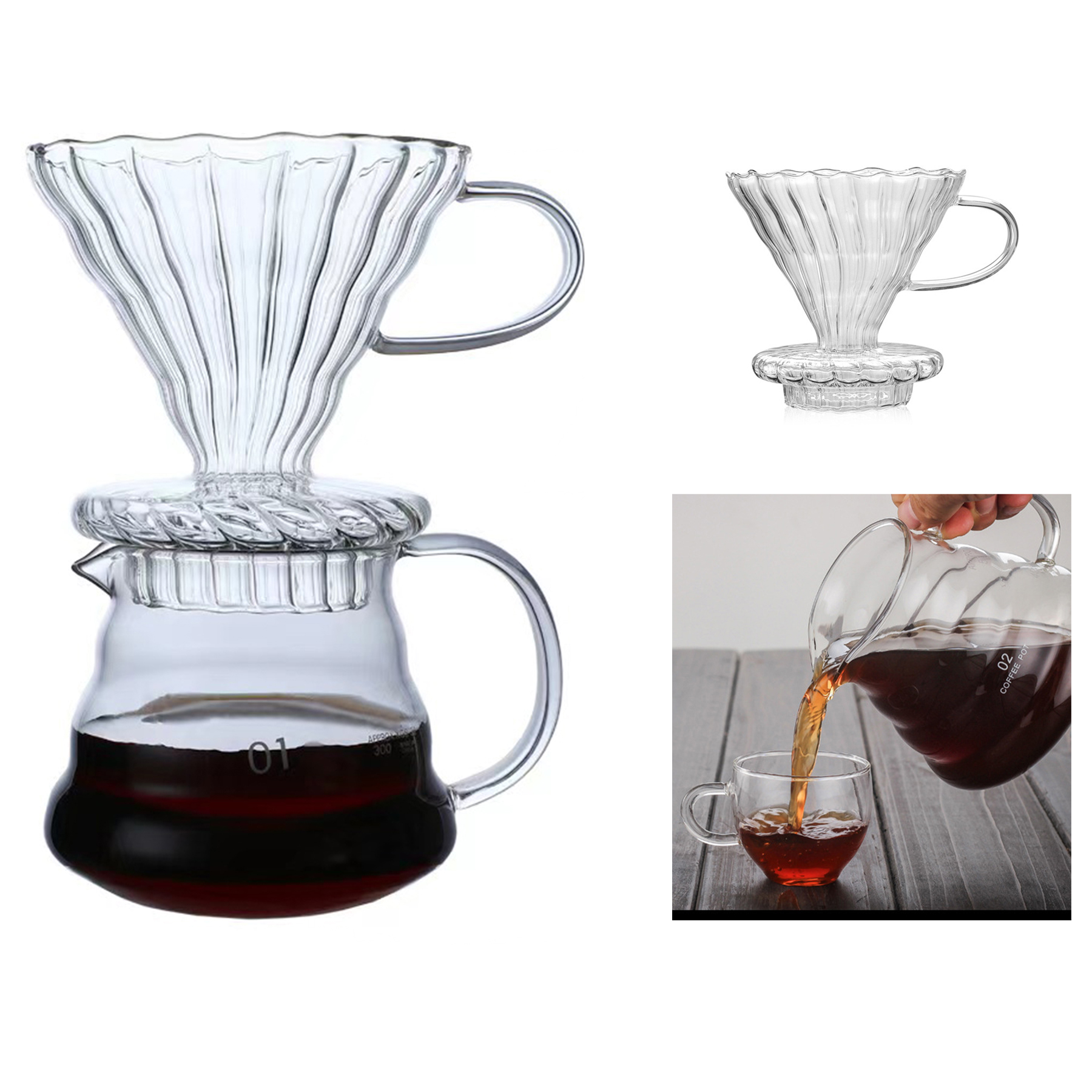 Borosilicate Glass Coffee Dripper 2