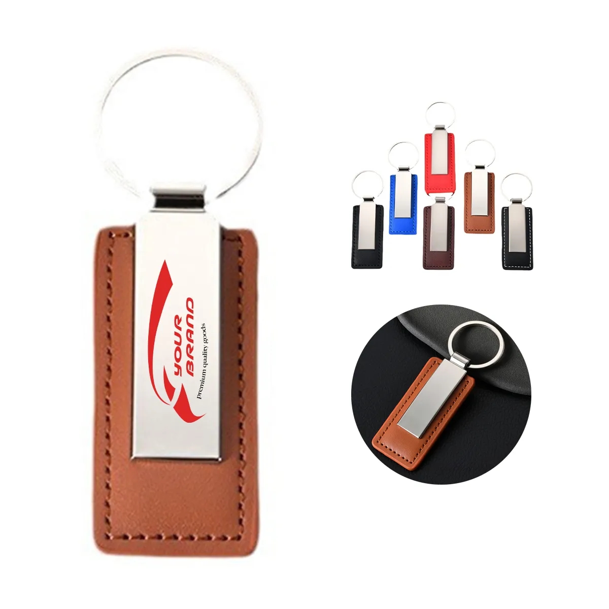 Leather Key Ring Chain Handmade Metal Custom Business 4