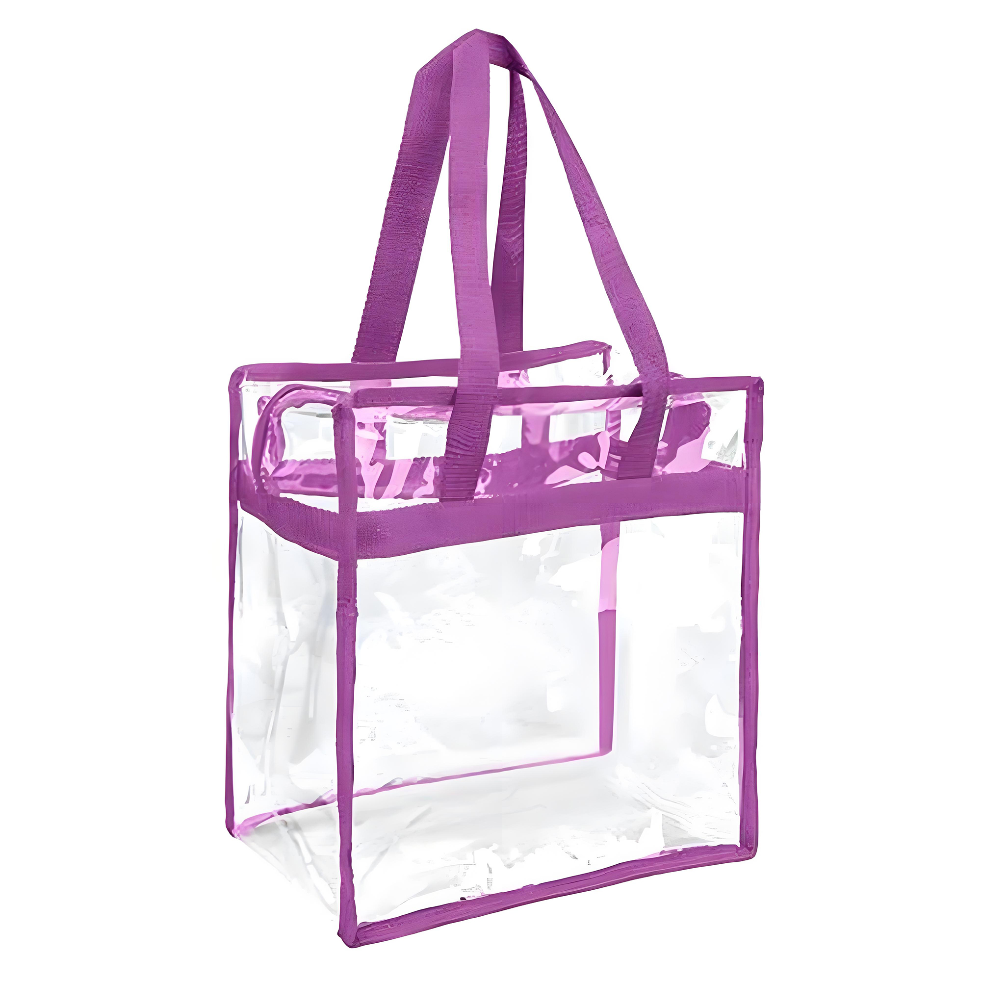 Clear PVC Tote Bag with Colorful Handles 2