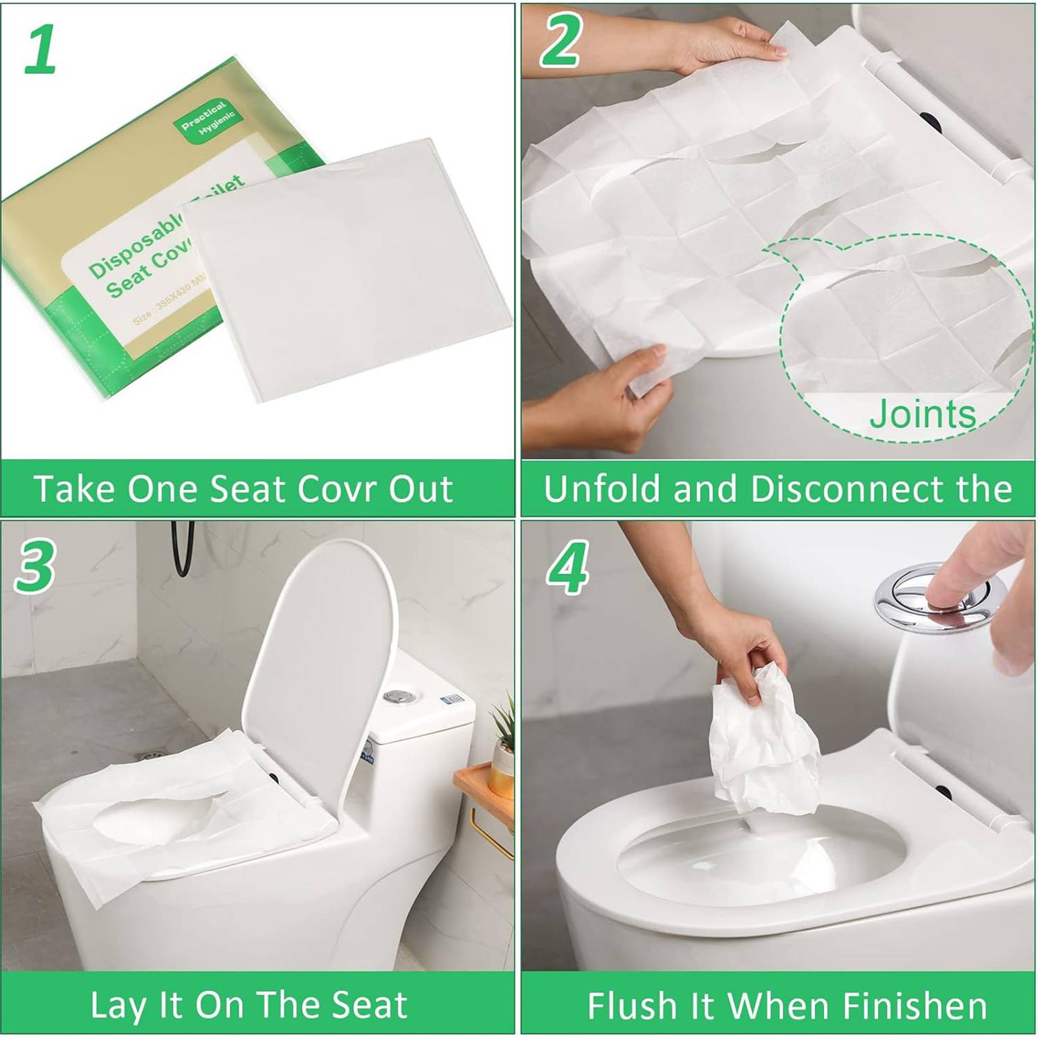 Disposable Water Soluble Toilet Seat Covers – Portable Use 5