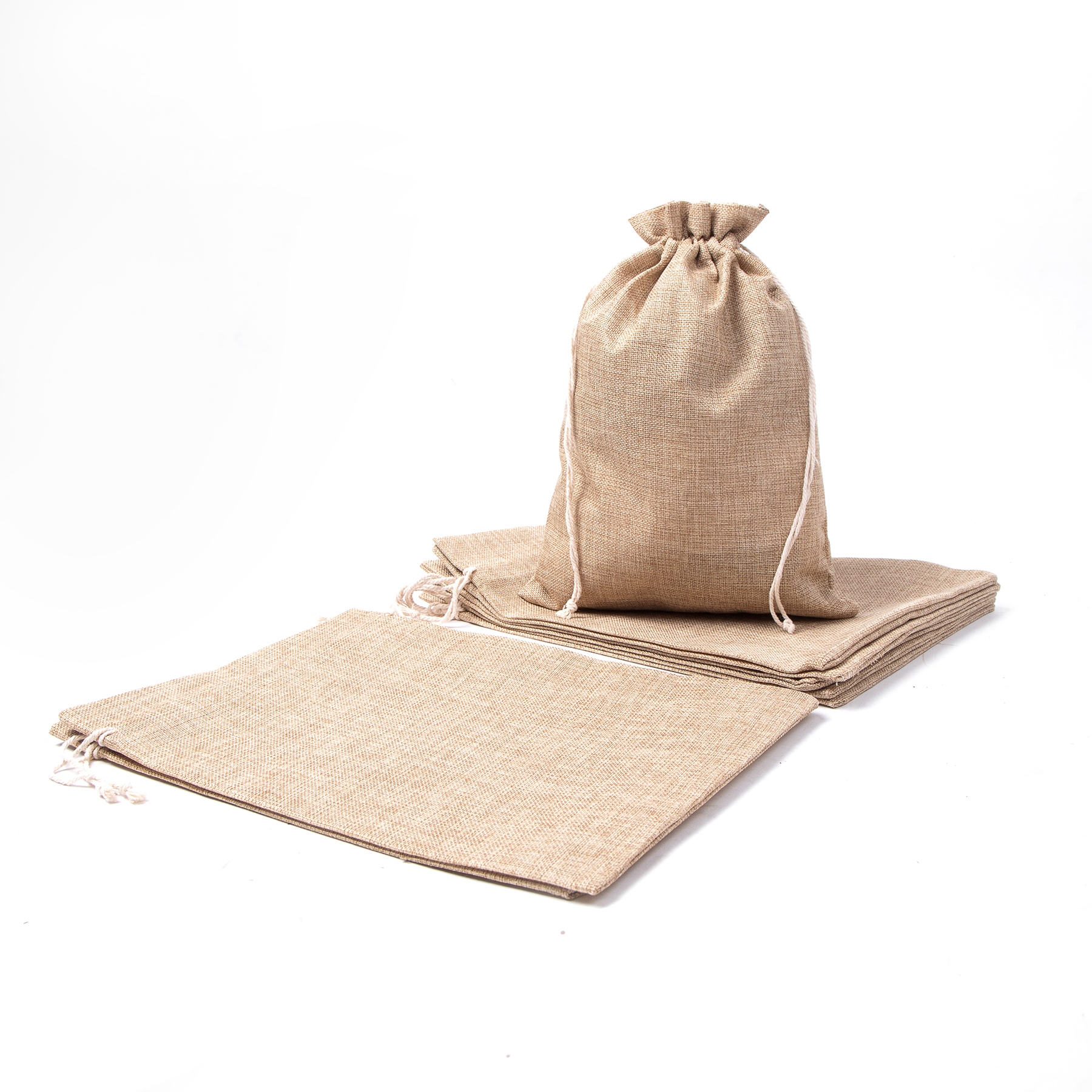 13 3/4" X 9 7/8" Burlap Drawstring Bag 3