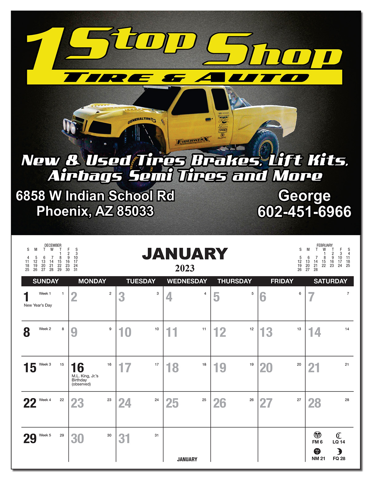 Repositionable Refrigerator Calendar with tear off pad and your custom photo not magnetic calendar