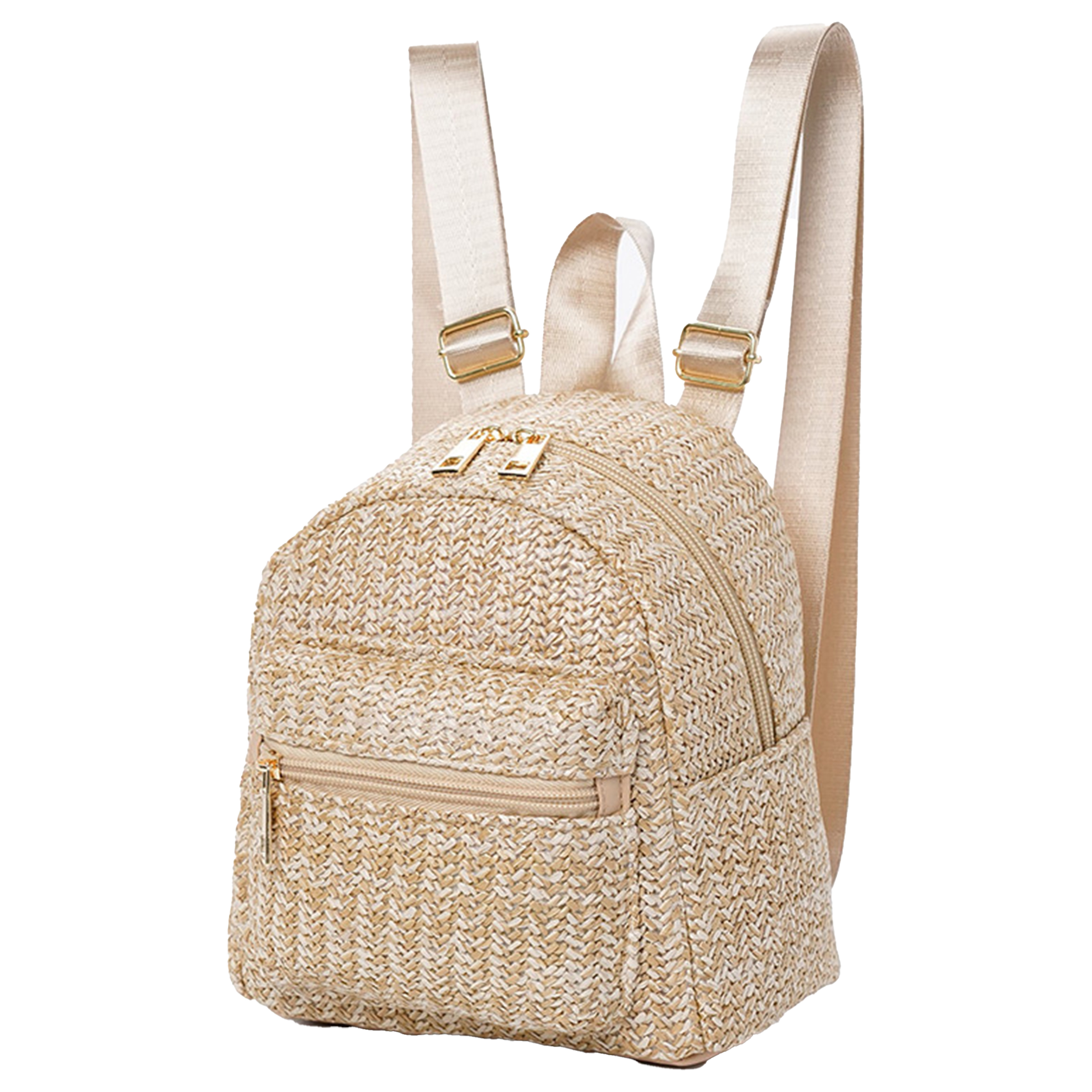Jute Double Zipper Personalized Backpack 1