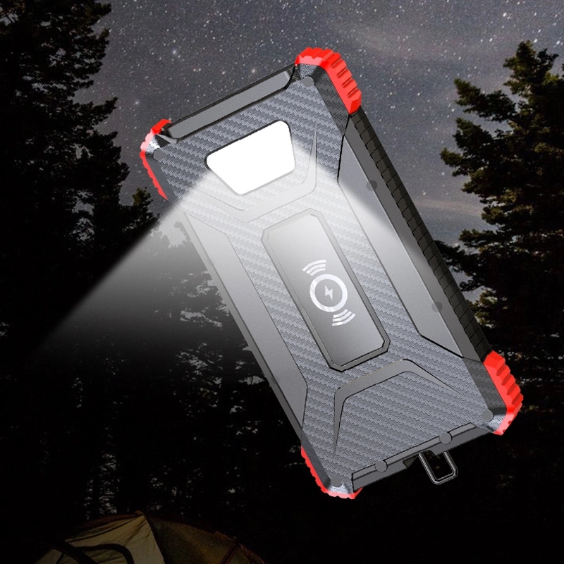10000mAh Solar Power Bank with LED Flashlight & Carabiner 4