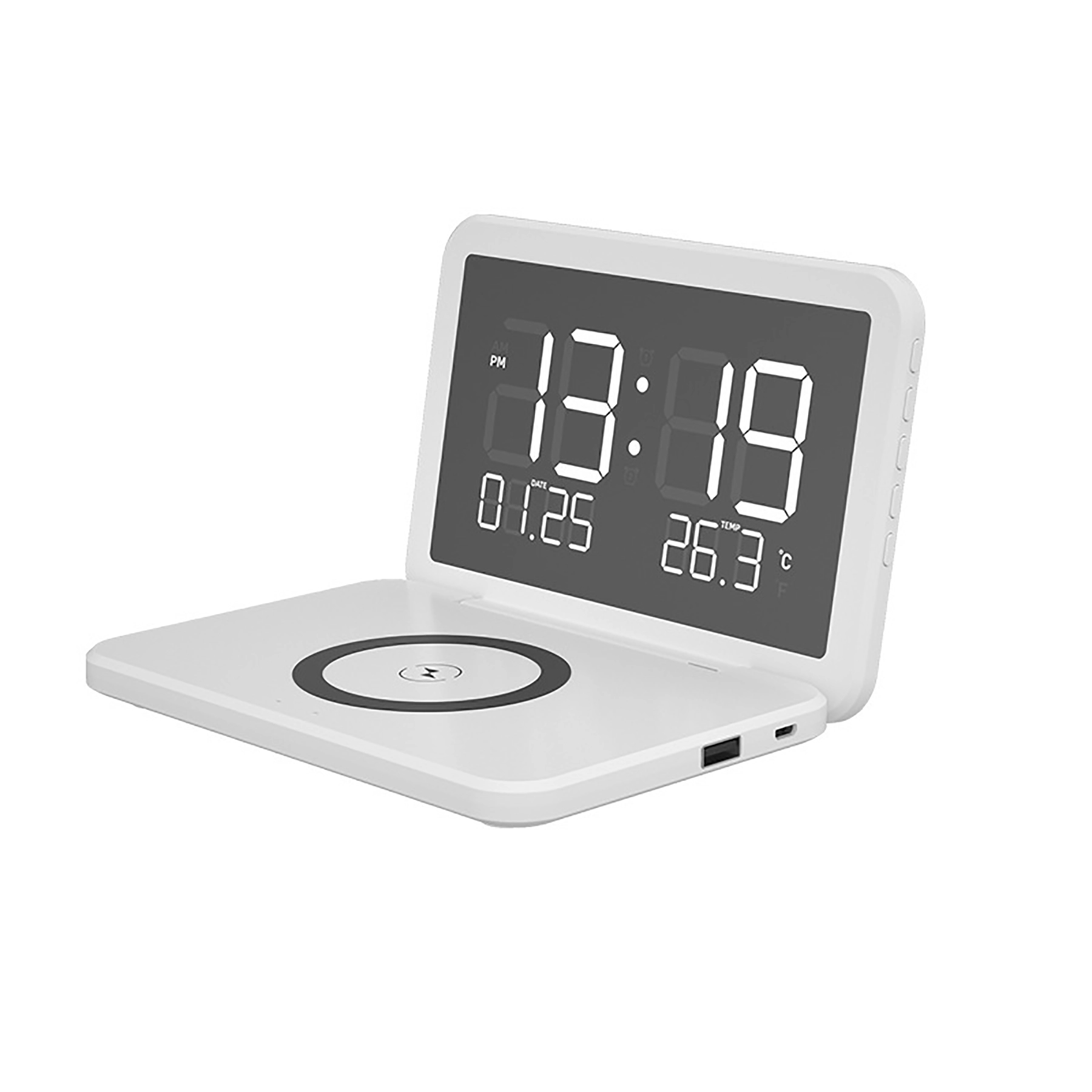 Alarm Clock With Wireless Charging Led Display 3