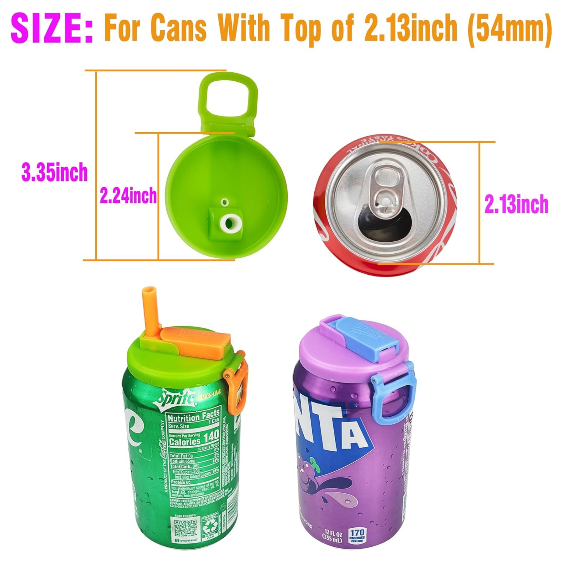 Reusable Leakproof Can Lids with Straws 3