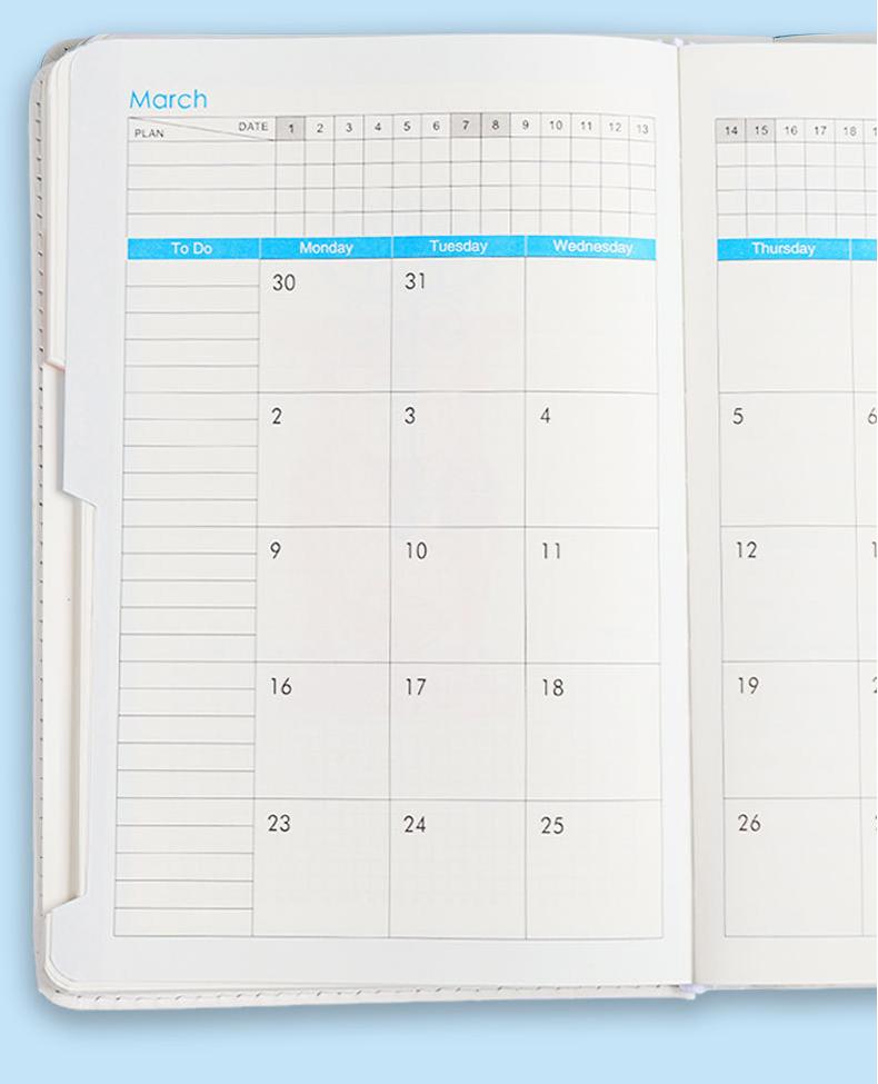 2026 A5 English Daily Planner with Calendar and Notebook 9