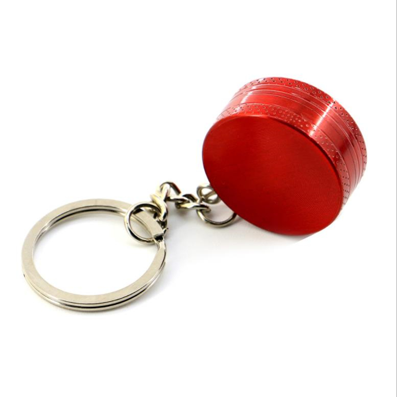 High Quality 2 Layers Zinc Alloy Weed Herb Grinder Custom 30mm Mini Keychain Tobacco Grinders 1