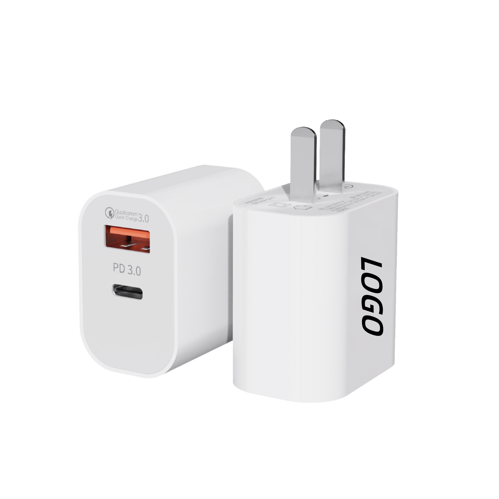 20W USB C and Type C Dual Port Wall Charger Block 1