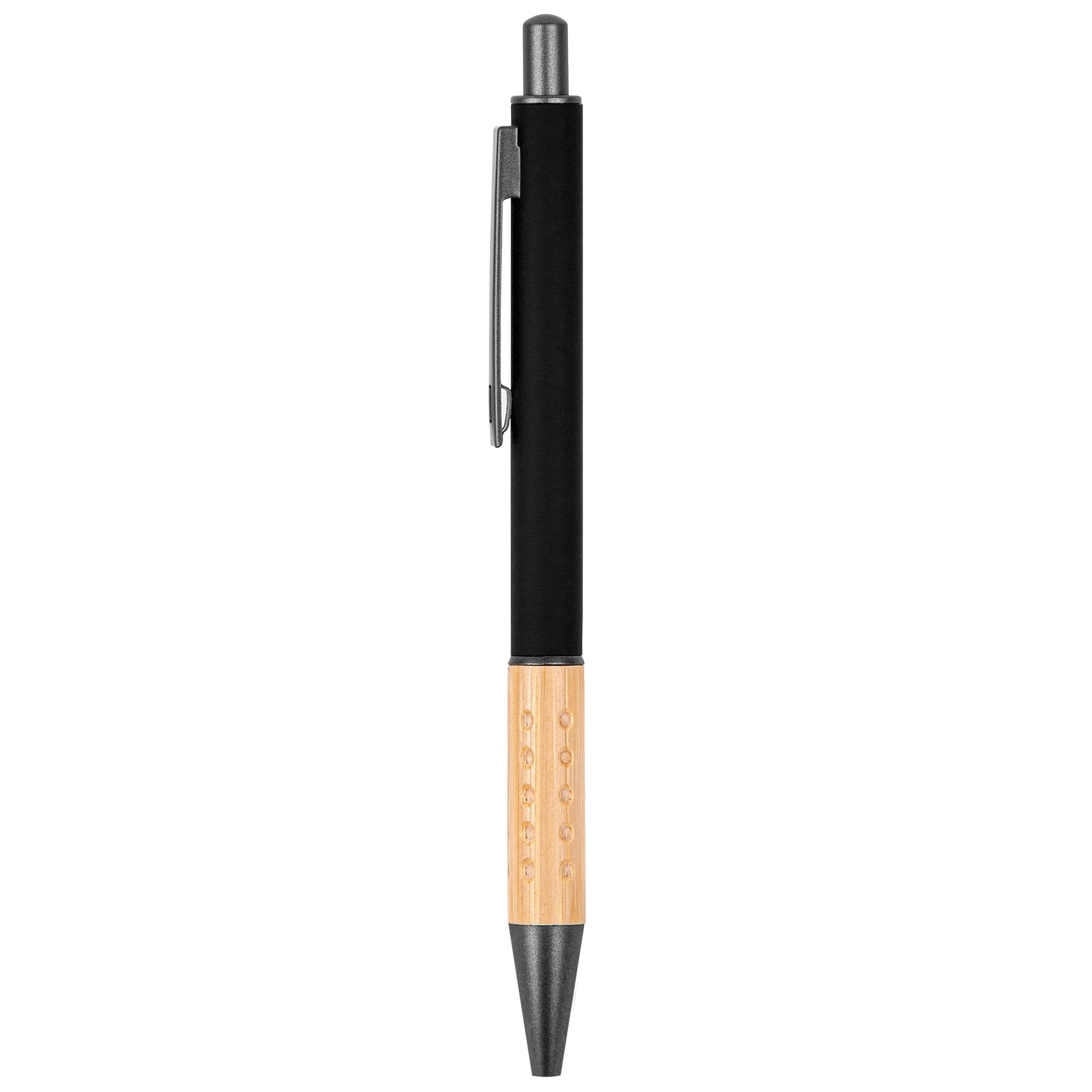 The Gosford Gunmetal Click-Action Ballpoint Pen with Bamboo 3