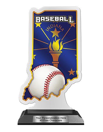 State Acrylic Trophy: 6" Indiana Shape (Event type 2