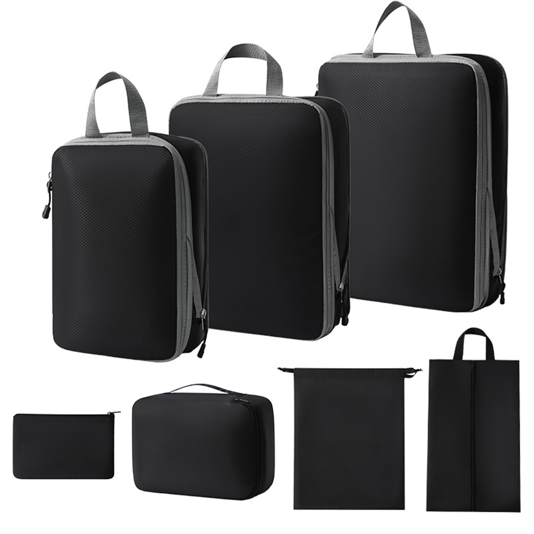 7 Set Travel Compression Packing Cubes Bags 3