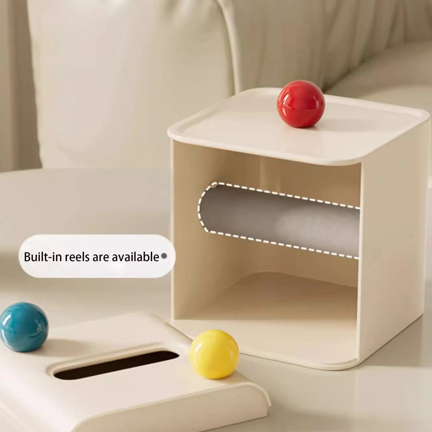 Plastic Creamy Cute Colored Ball Roll Carton 2