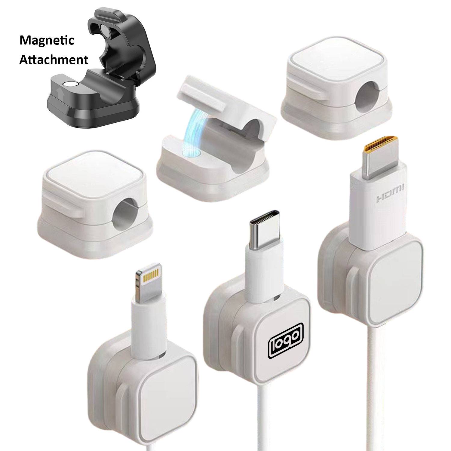 6PCS Magnetic Cable Clips - Desk & Phone Cord Organizer 1