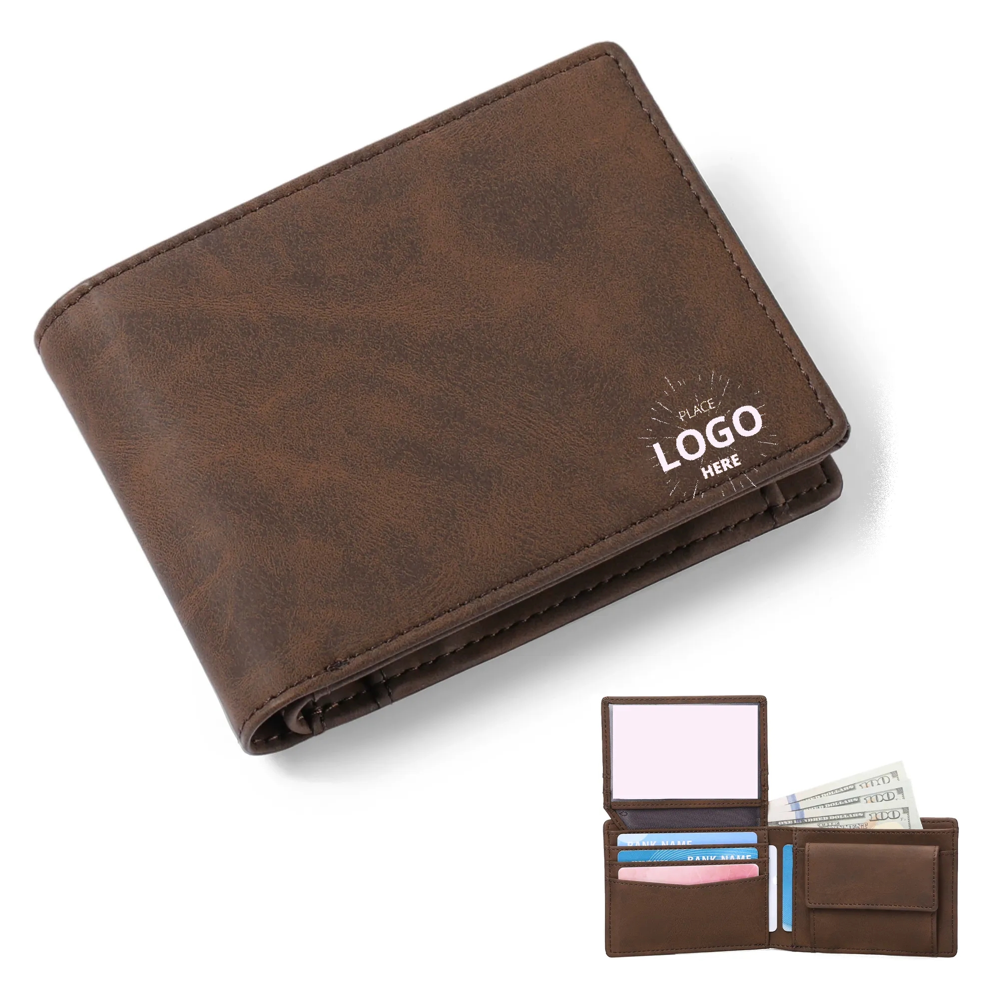 Fashionable Short Leather Men's Wallets 3