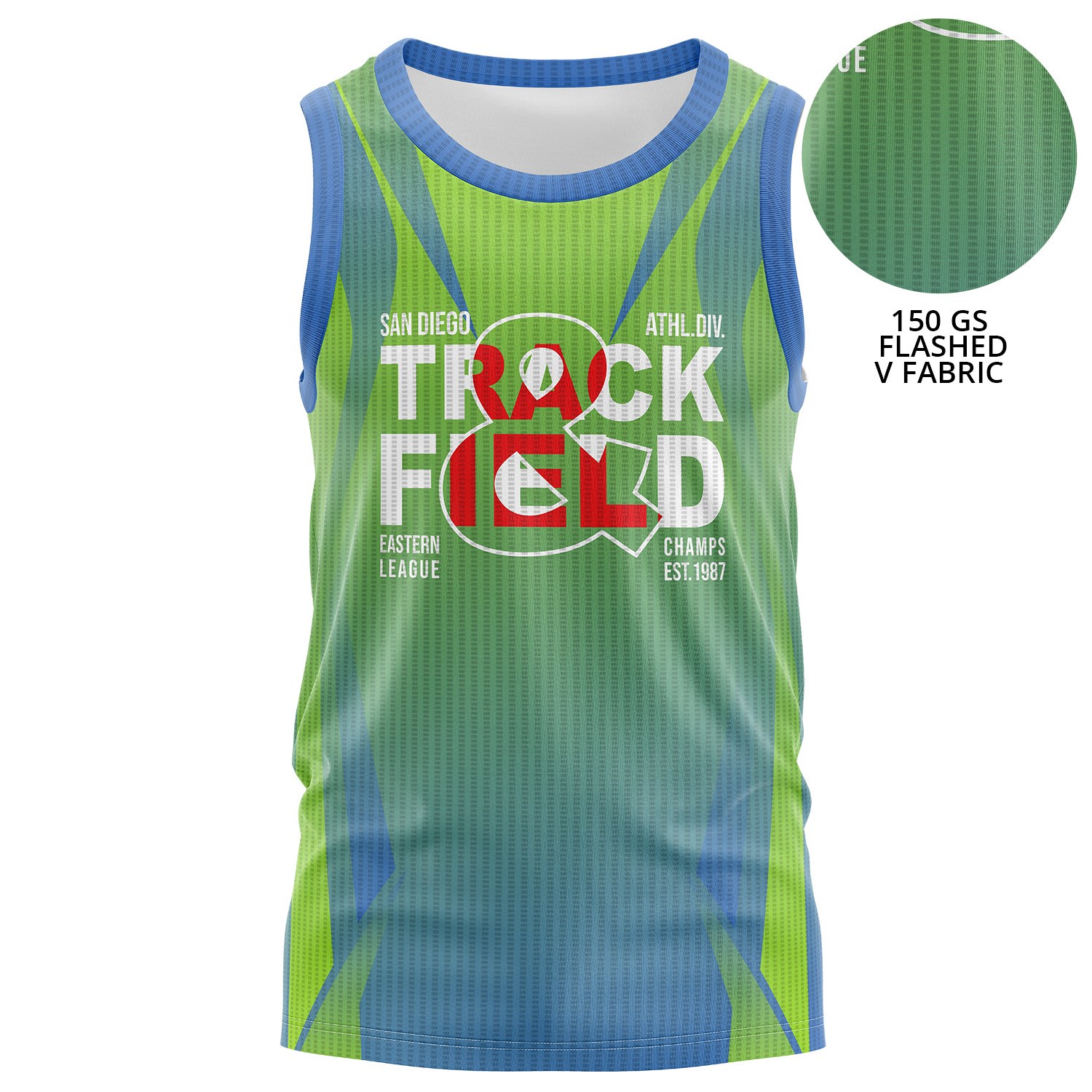 Unisex 150 GSM Flashed V Fabric Performance Sublimation Tank Tops 3