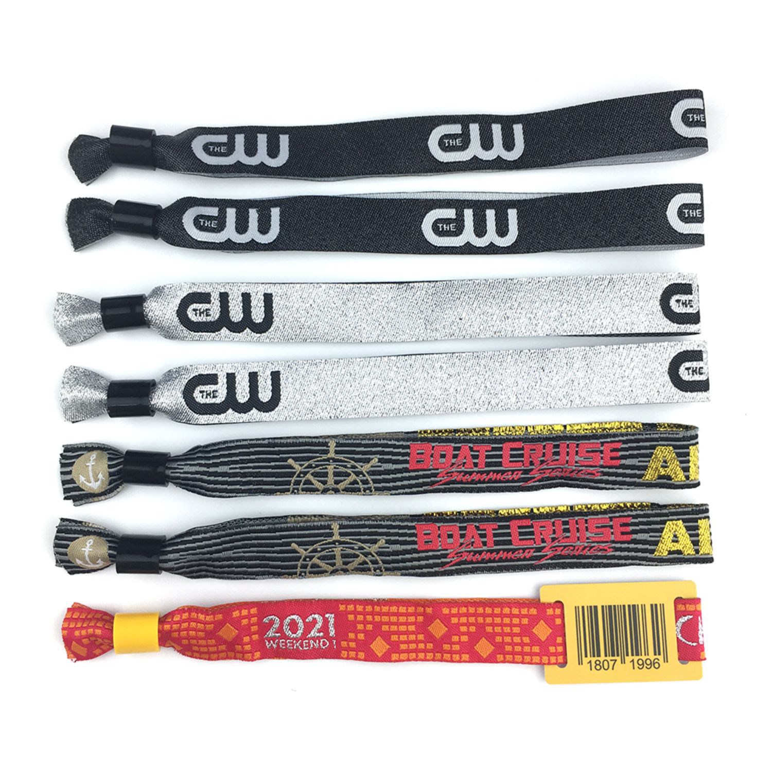 1/2" Custom Woven Event Wristband w/ Locking Bead 5