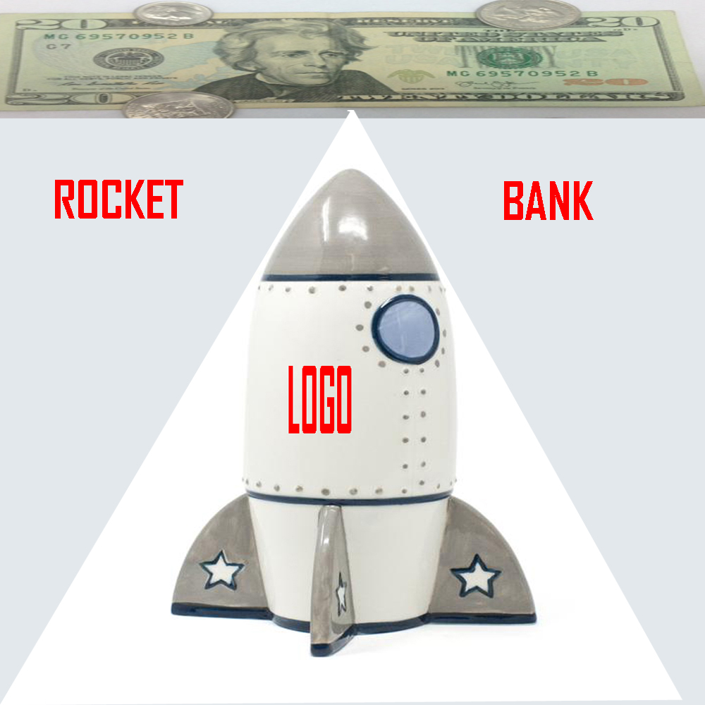 Ceramic Rocket Bank 3