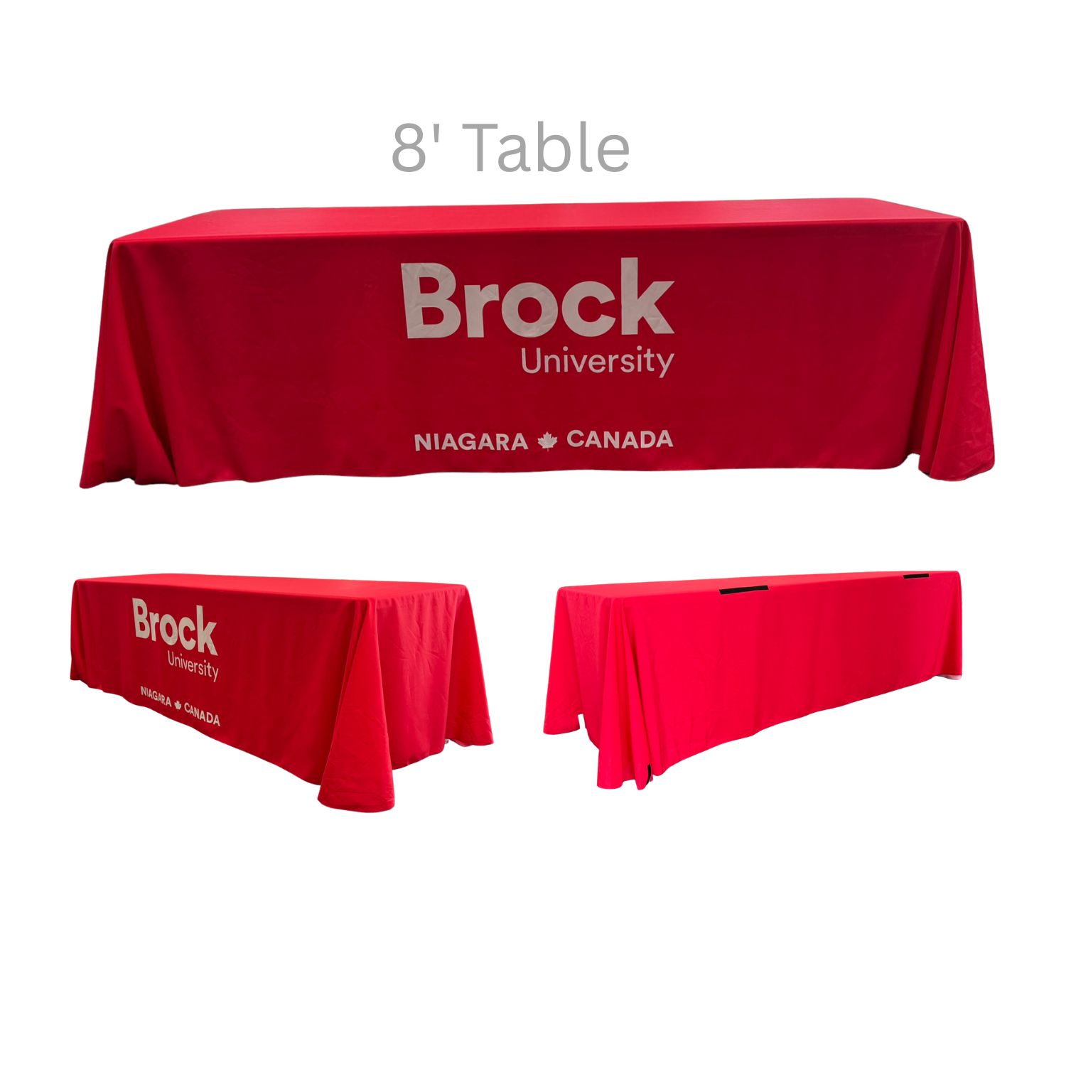 48 Hr Quick Ship - Sublimated Convertible Table Cloth, Converts from 8' to 6', Drape style, 4 sided 7