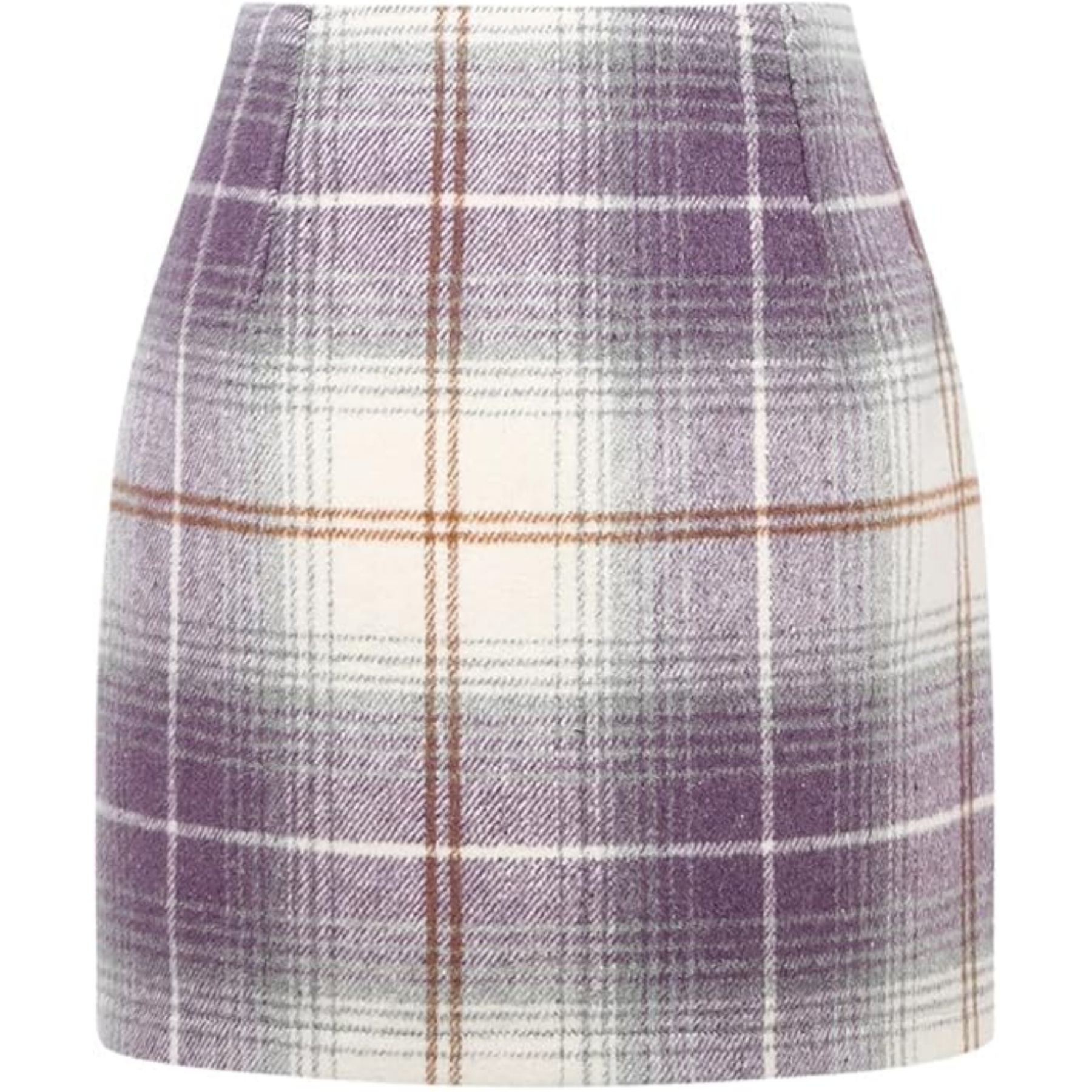 Womens Wool Plaid Mini Skirt 1