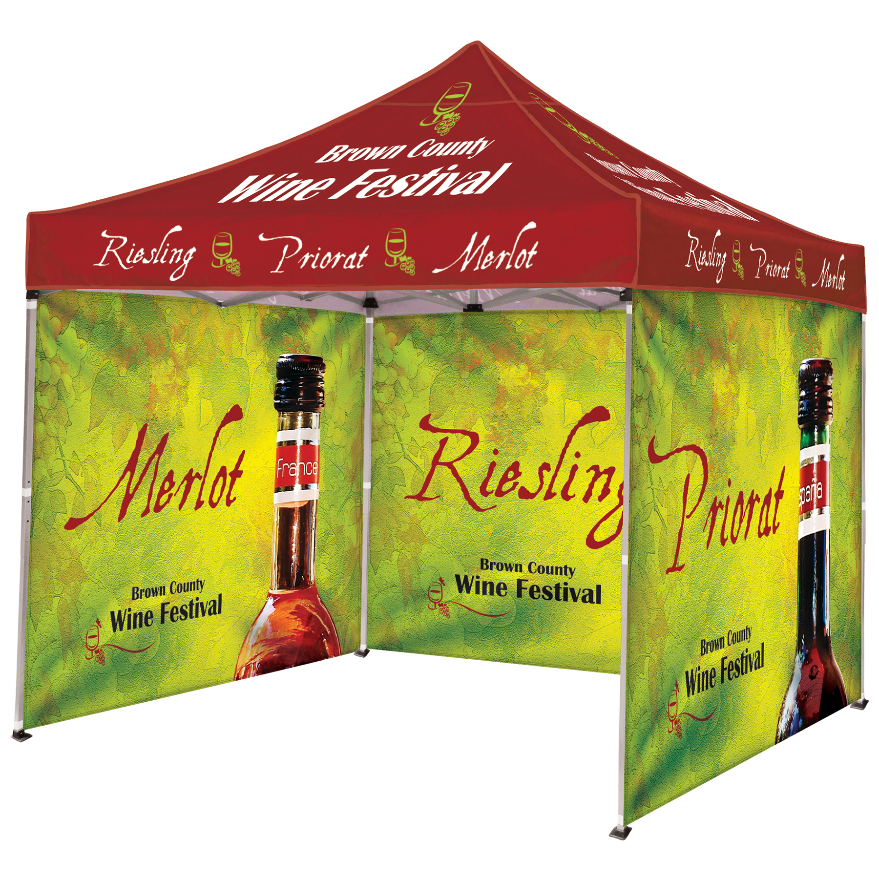 10' Square Canopy Tent W/Three Double Sided Full Walls 3