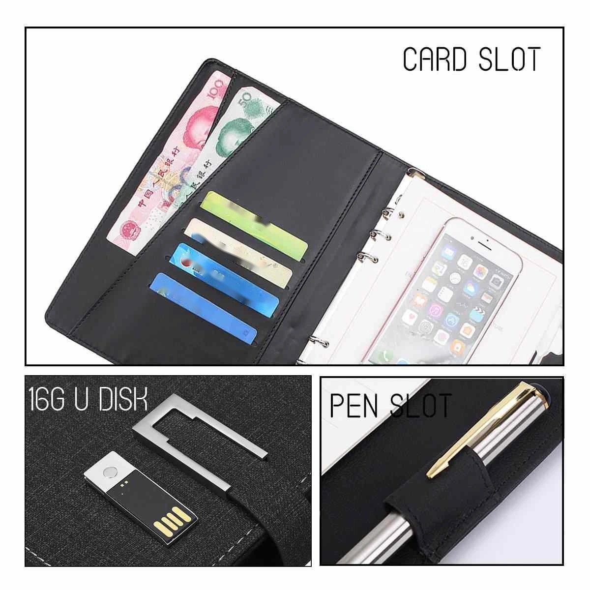 Wireless Charging Classic Notebook with U disk 4