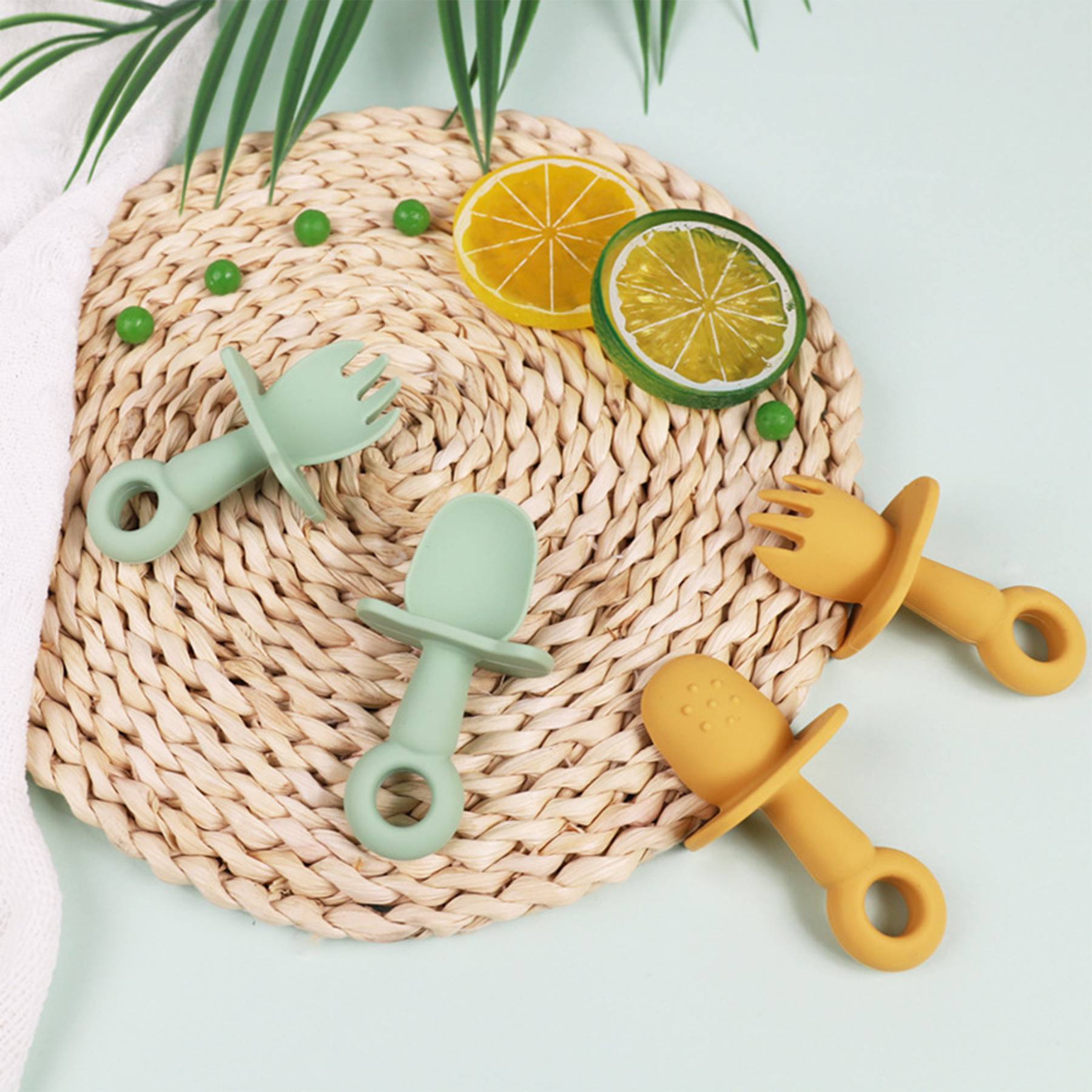 Silicone Baby Spoons Self Feeding and Forks 7