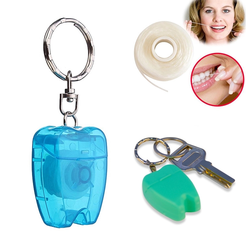 16yd Tooth Shaped Dental Floss With Keychain 1