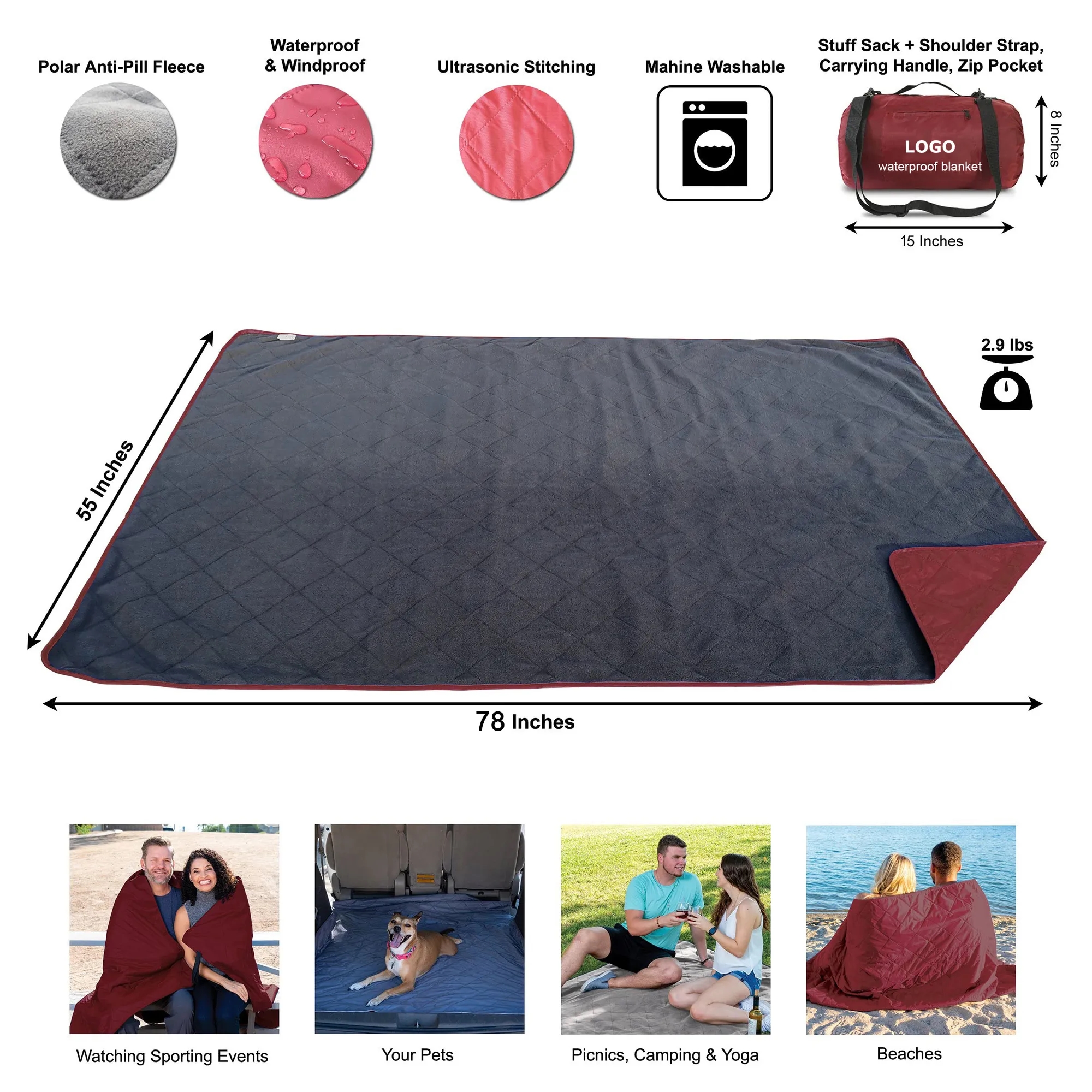 Foldable Waterproof Fleece Blanket 3