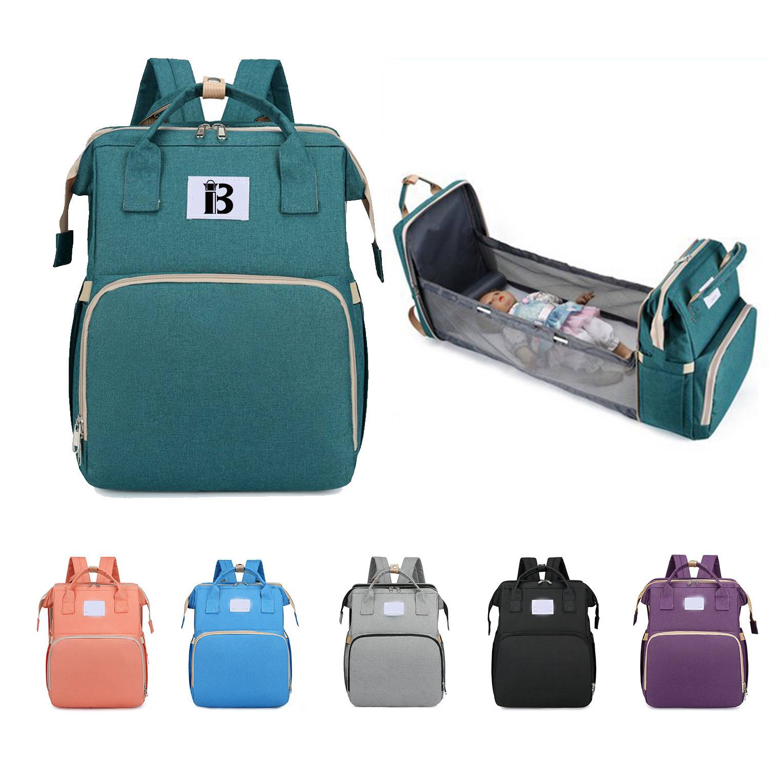 Portable Folding Crib Mommy Bag Backpack 2